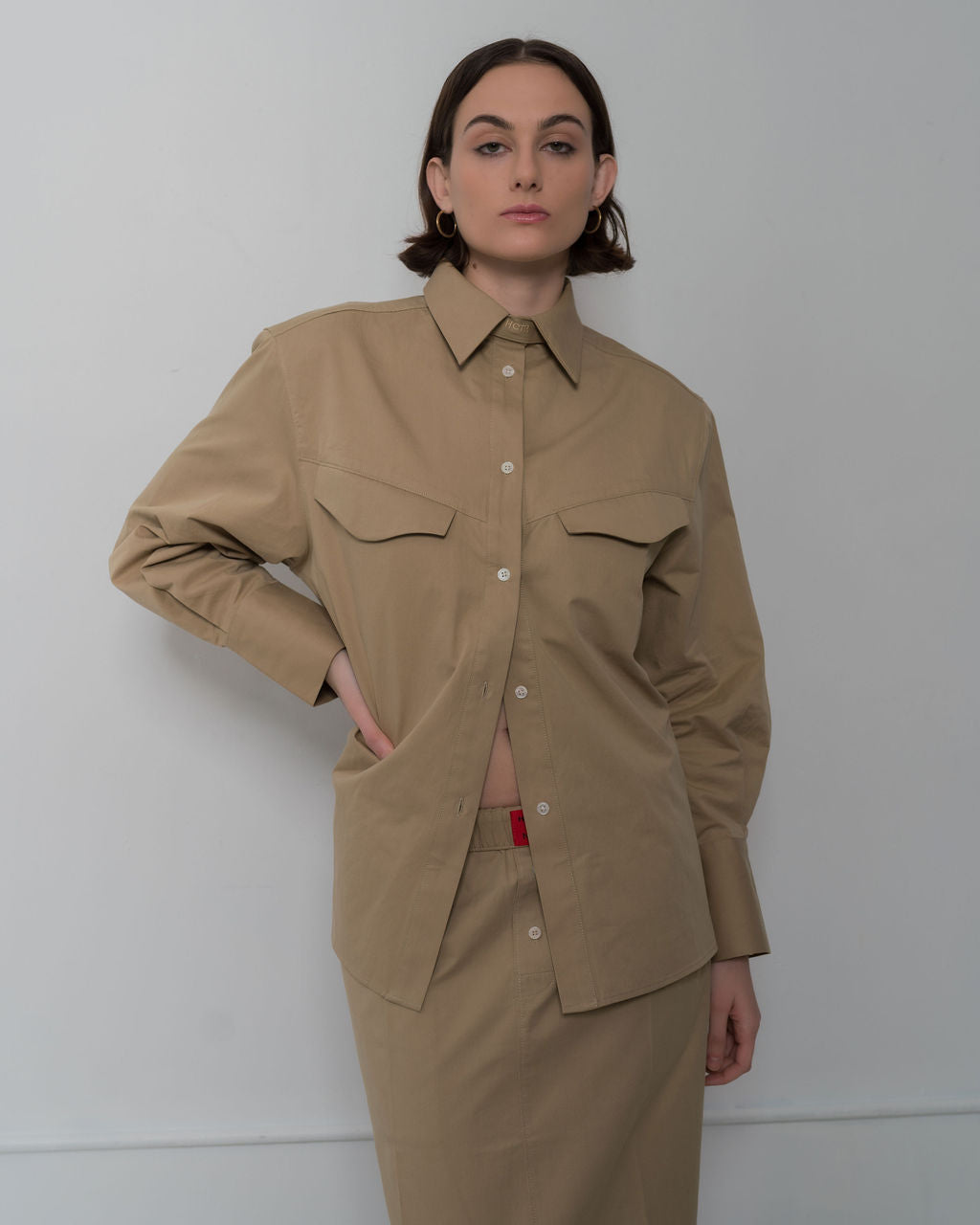 Oversized poplin button down