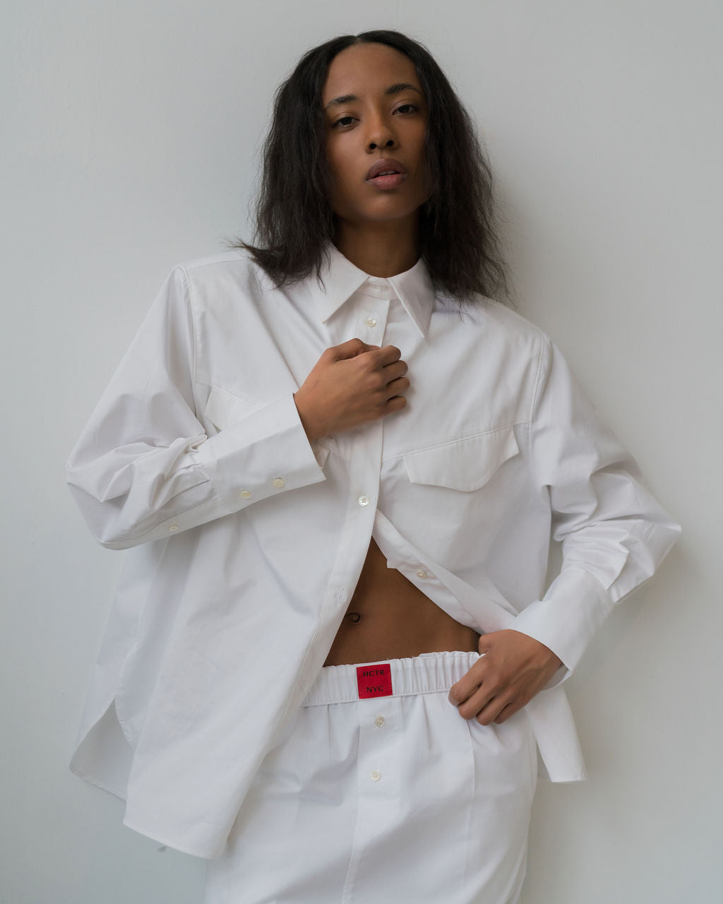 Oversized poplin button down