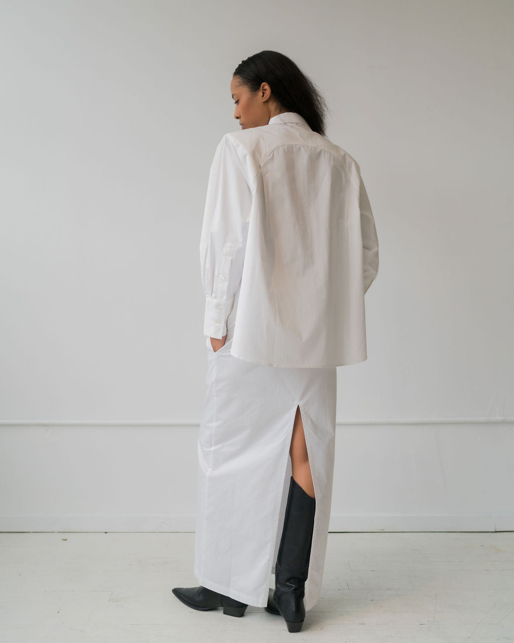 Oversized poplin button down