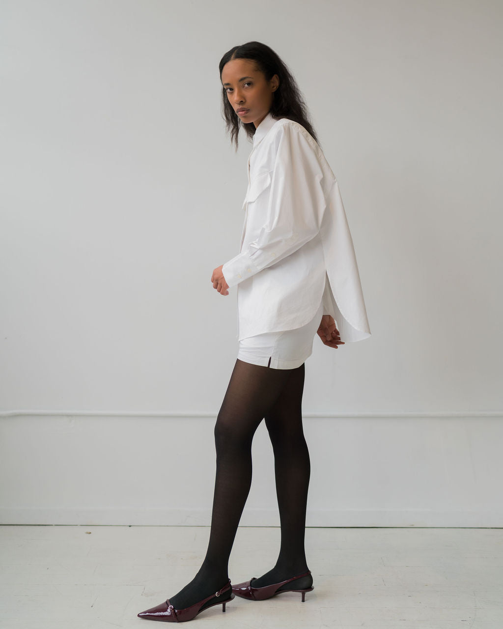 Mini poplin boxer skirt