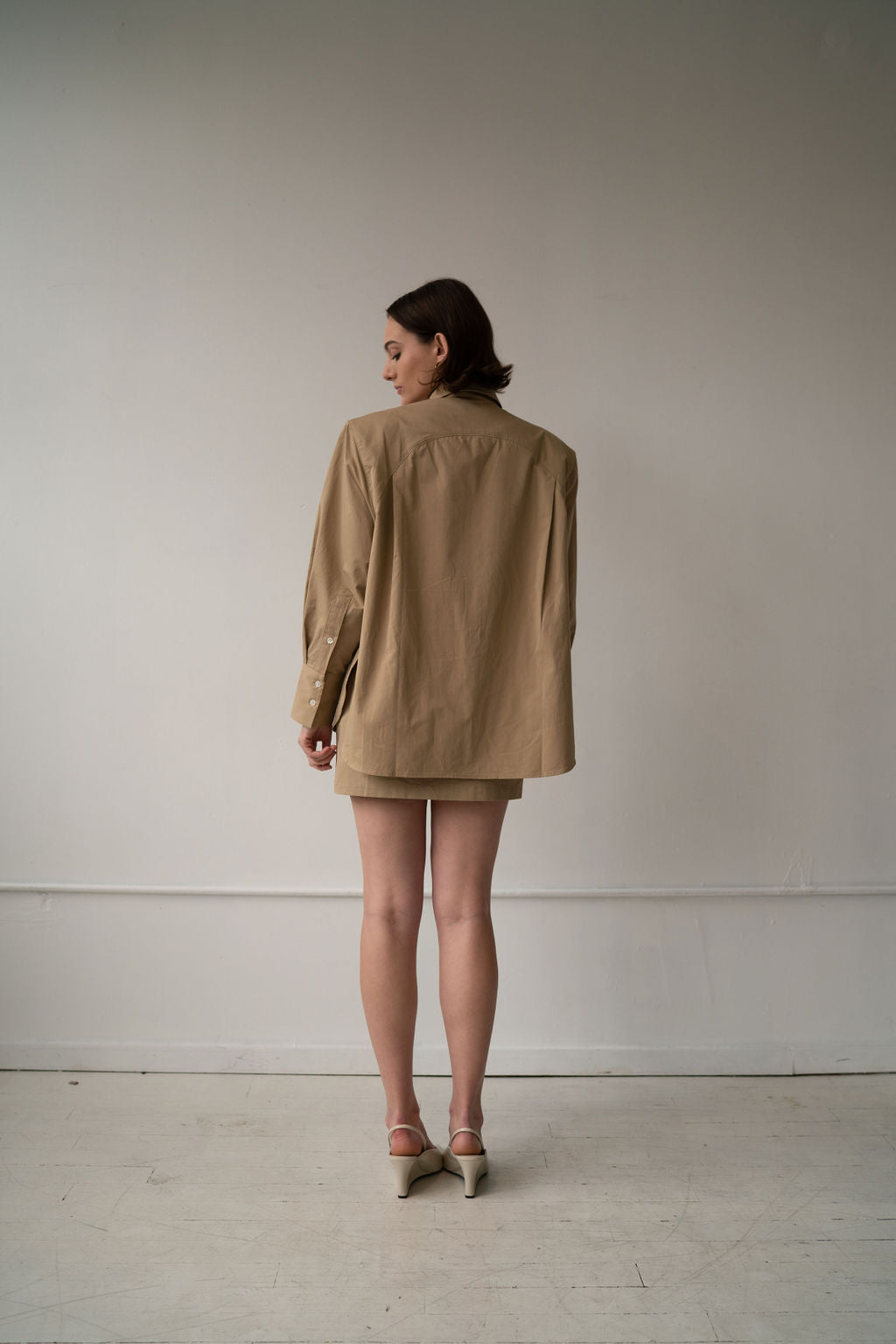 Mini poplin boxer skirt