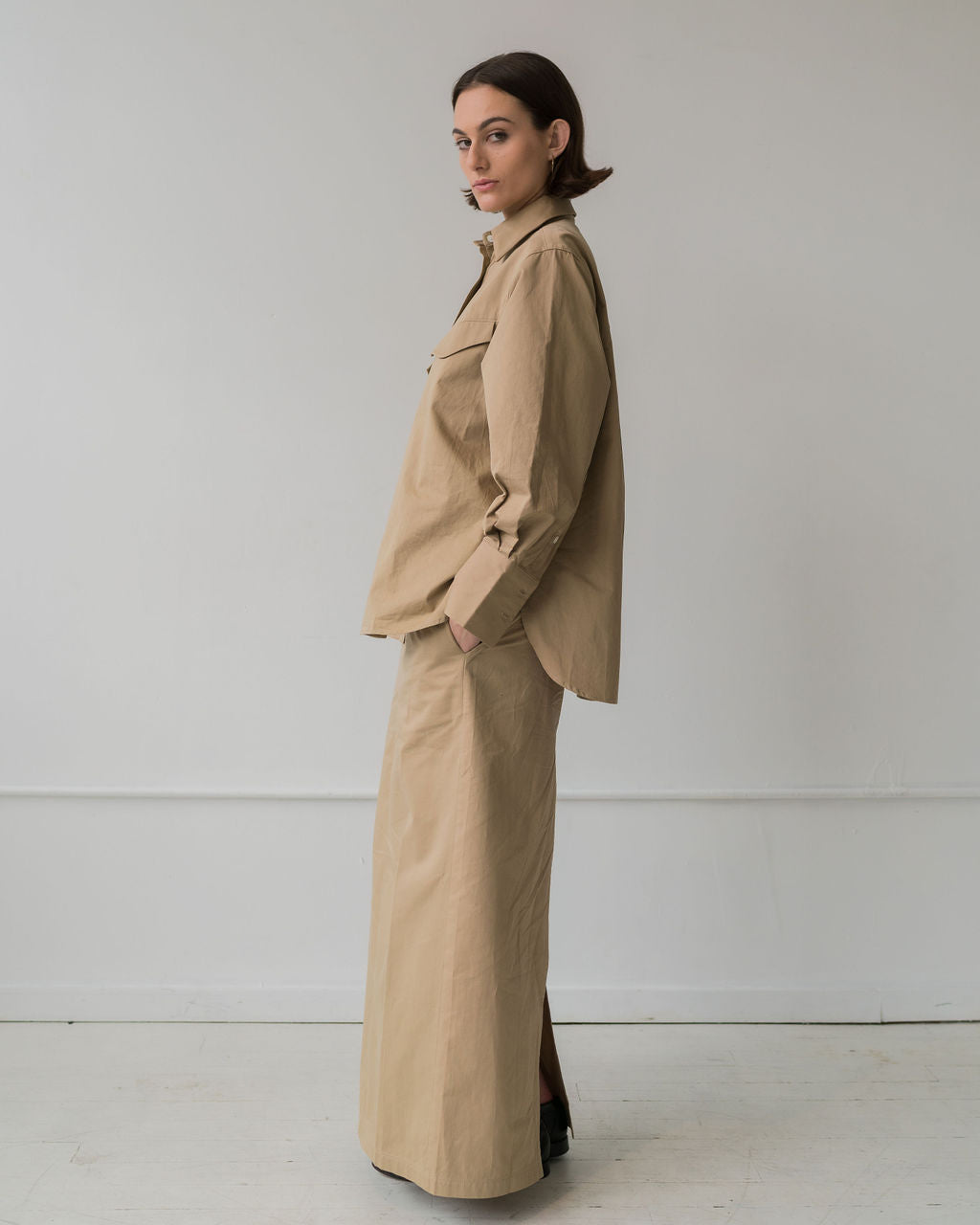 Oversized poplin button down