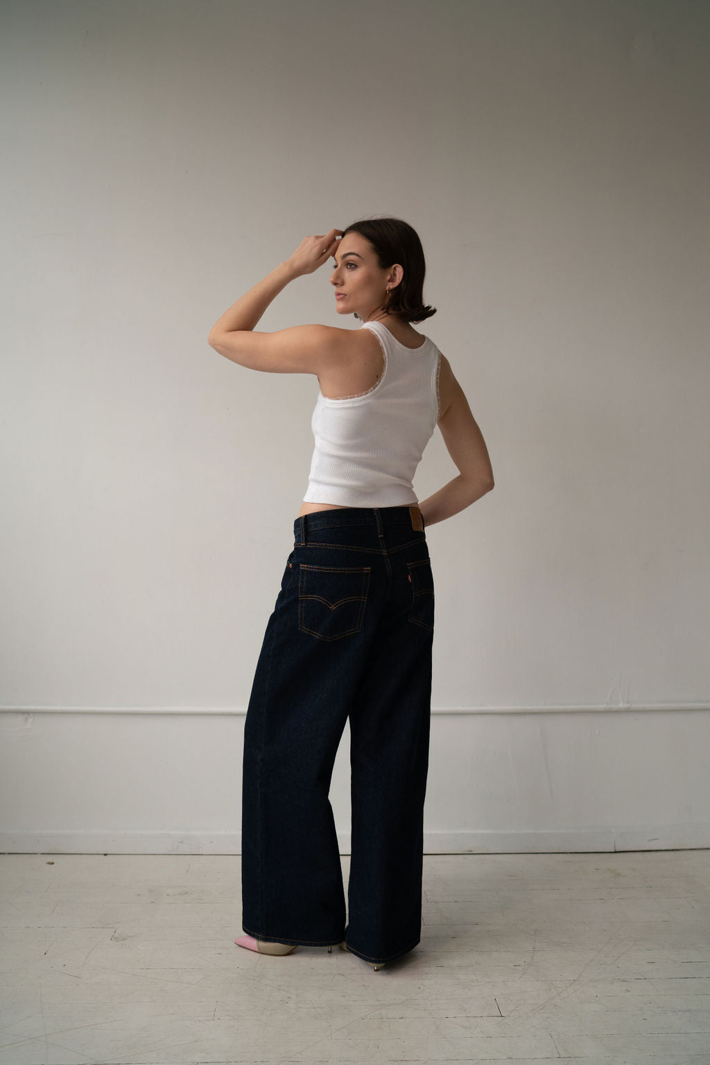 Dual-neckline ribbed tank
