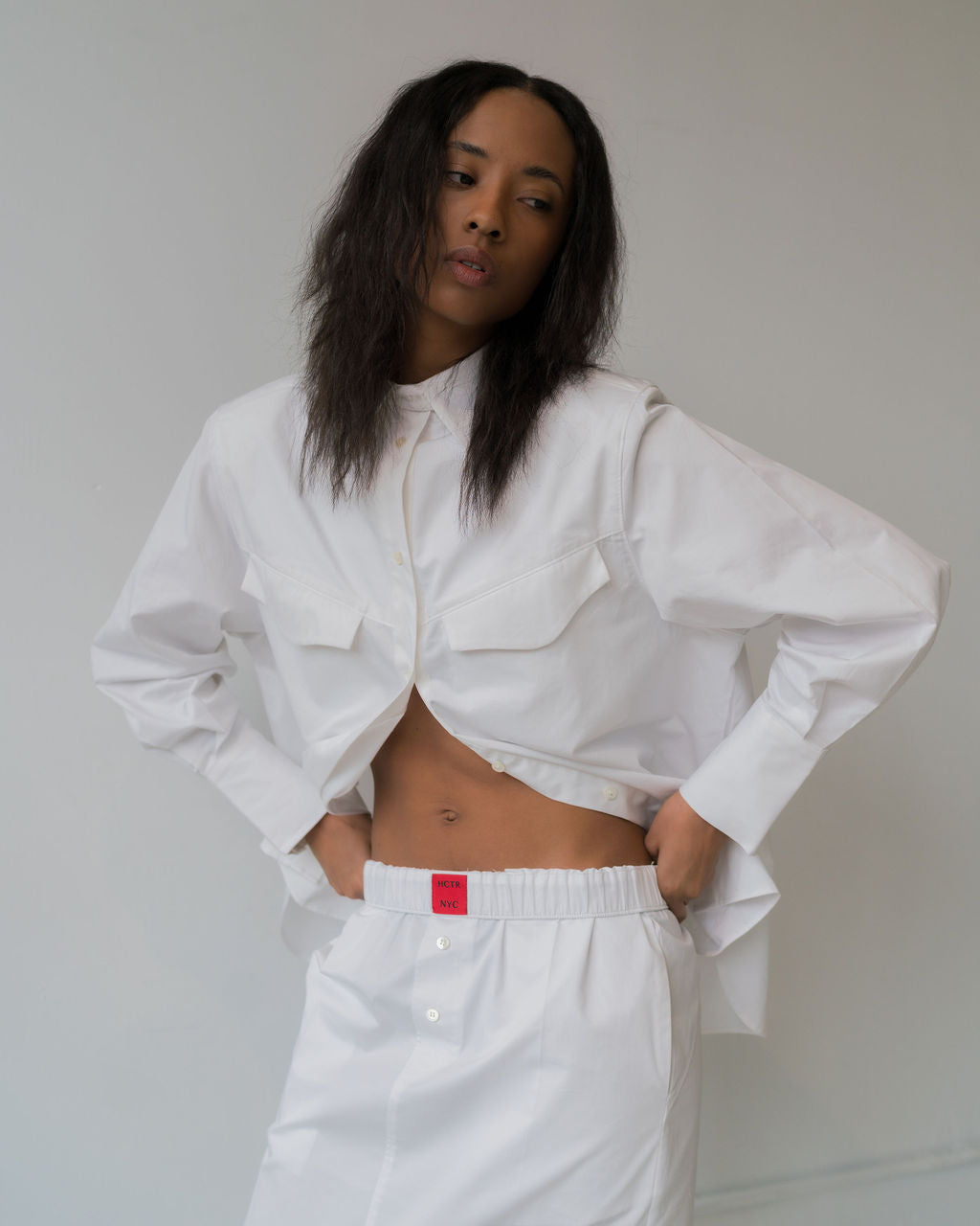 Oversized poplin button down